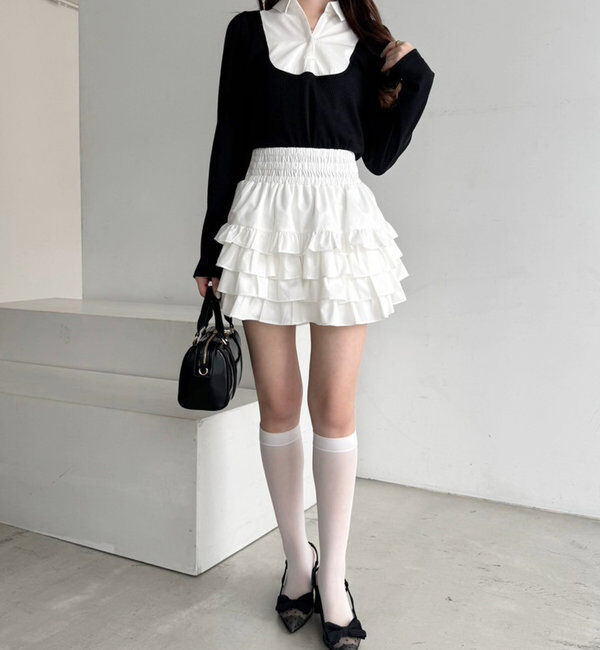  「ティアードフリルミニスカート」|スカート|