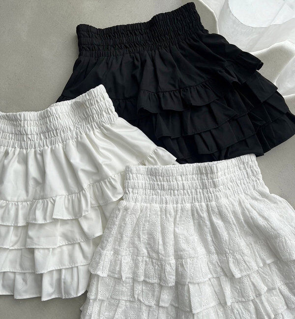 「ティアードフリルミニスカート」|スカート|