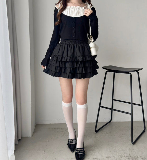  「ティアードフリルミニスカート」|スカート|