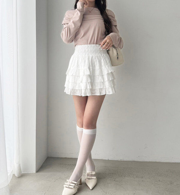  「ティアードフリルミニスカート」|スカート|