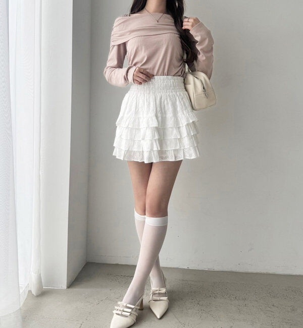  「ティアードフリルミニスカート」|スカート|