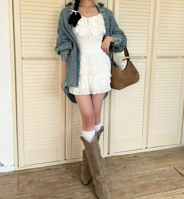  「ティアードフリルミニスカート」|スカート|