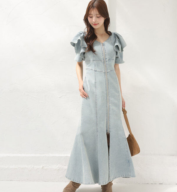  「デニムマーメイドワンピ」|ワンピース|ブルー