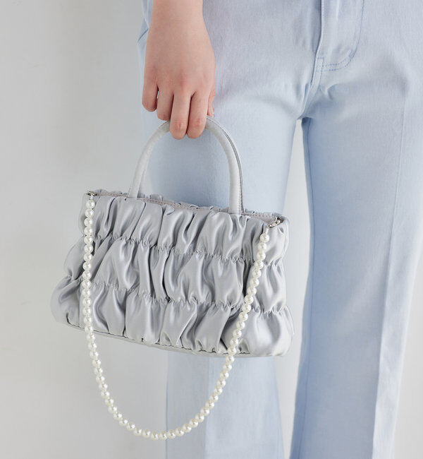  「【moon light marine collection】ギャザーバッグ」|ショルダー・メッセンジャー|シルバー