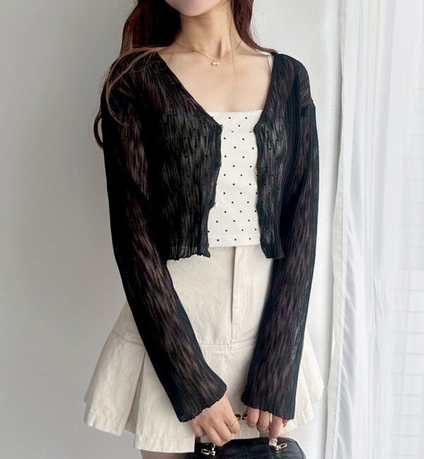  「ホック付きシアーカーデ」|ニット・セーター|