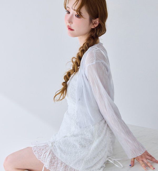  「ホック付きシアーカーデ」|ニット・セーター|