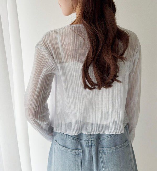  「ホック付きシアーカーデ」|ニット・セーター|