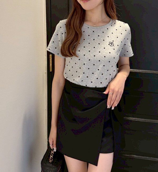  「ワンポイント刺繍ドットTシャツ」|プルオーバー|