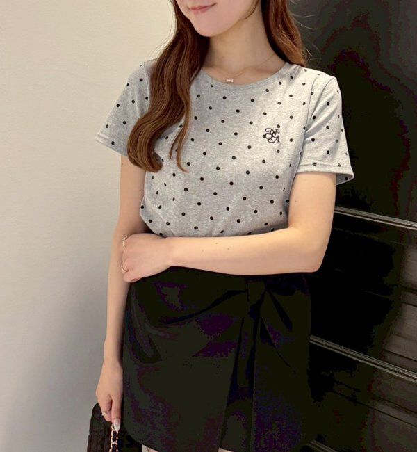  「ワンポイント刺繍ドットTシャツ」|プルオーバー|