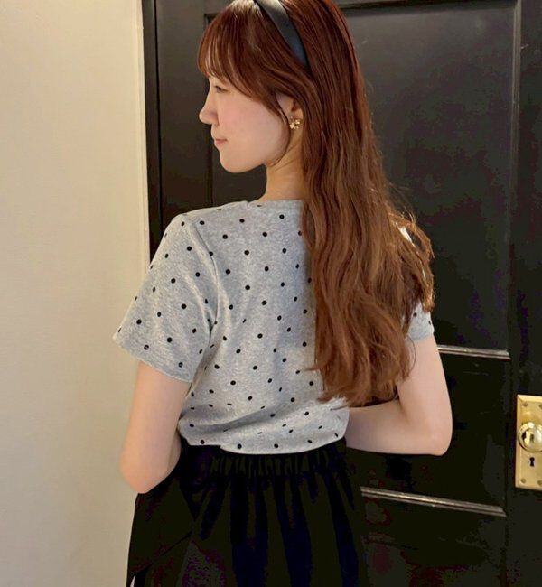  「ワンポイント刺繍ドットTシャツ」|プルオーバー|