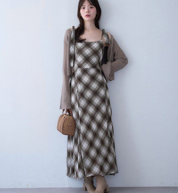  「【新色追加】着痩せ効果抜群/マイナス5キロ見えキャミワンピ」|ワンピース|