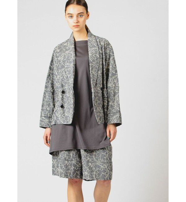 MIDIUMISOLID「MIDIUMISOLID 刺繍ショールカラージャケット」|テーラードジャケット|ブラック