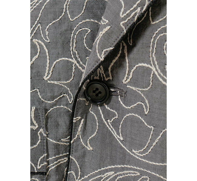 MIDIUMISOLID「MIDIUMISOLID 刺繍ショールカラージャケット」|テーラードジャケット|