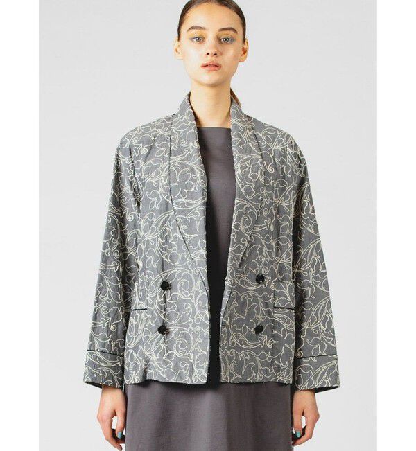 MIDIUMISOLID「MIDIUMISOLID 刺繍ショールカラージャケット」|テーラードジャケット|