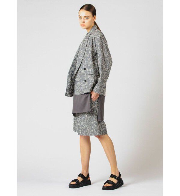 MIDIUMISOLID「MIDIUMISOLID 刺繍ショールカラージャケット」|テーラードジャケット|