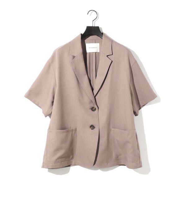 MIDIUMISOLID「MIDIUMISOLID for Ladies ハーフスリーブテーラードワイドジャケット」|テーラードジャケット|