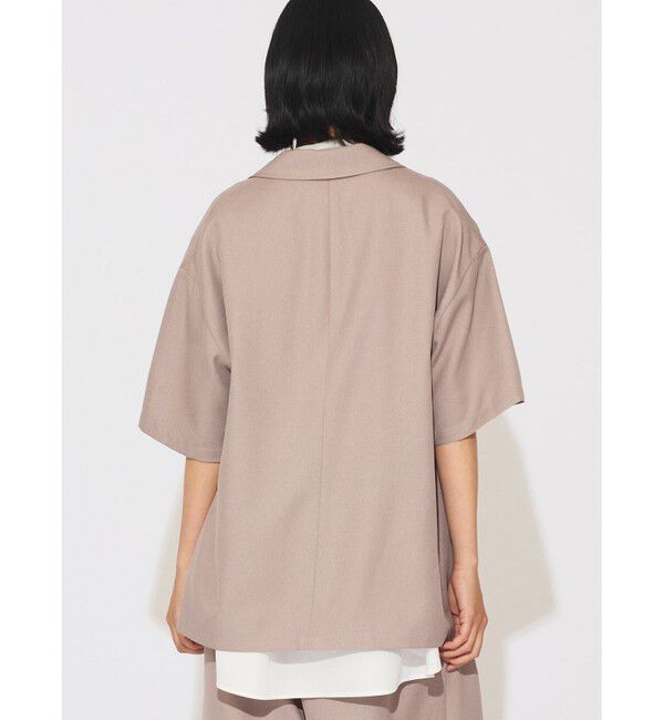 MIDIUMISOLID「MIDIUMISOLID for Ladies ハーフスリーブテーラードワイドジャケット」|テーラードジャケット|