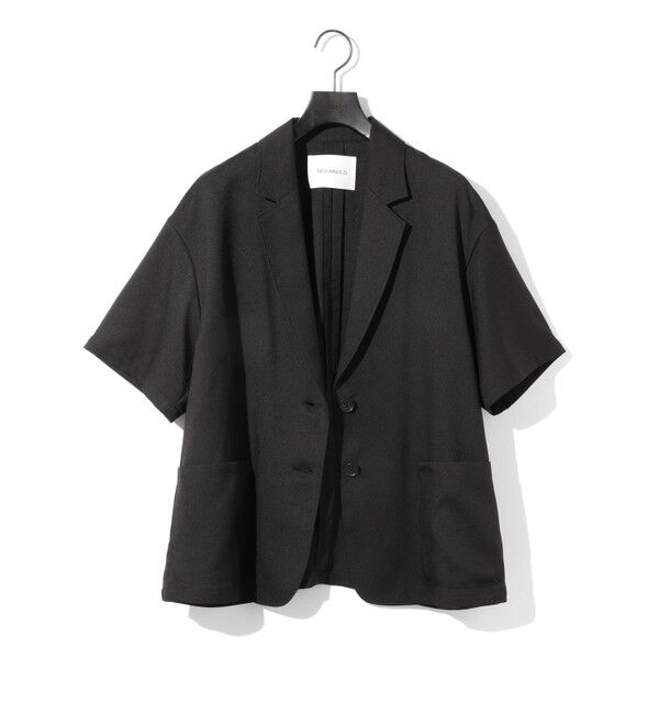 MIDIUMISOLID「MIDIUMISOLID for Ladies ハーフスリーブテーラードワイドジャケット」|テーラードジャケット|