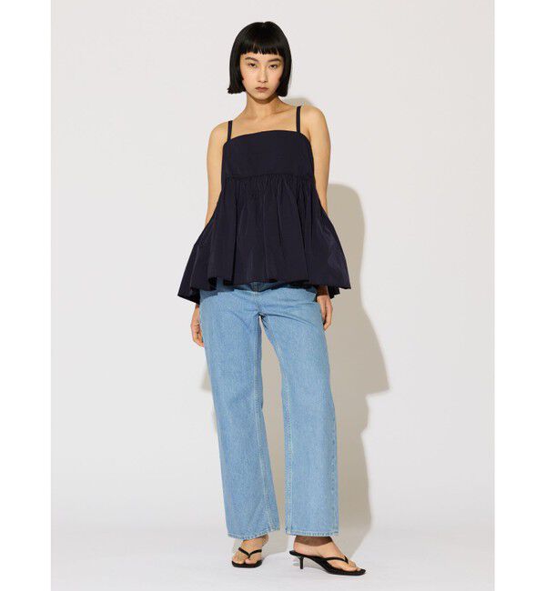 MIDIUMISOLID「MIDIUMISOLID for Ladies ハイウエストストレートデニム」|デニム|ブルー