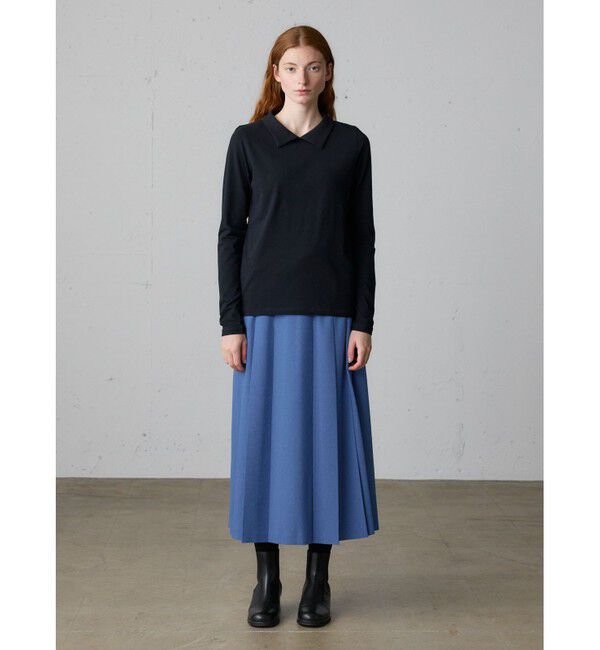 MidiUmi「MidiUmi カラープリーツスカート」|スカート|ブルー