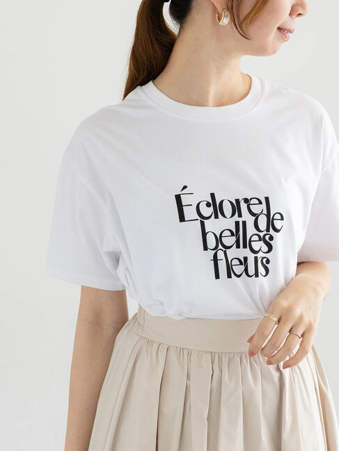 Te chichi「デザインロゴプリントTシャツ《2025summer catalog item》」|Tシャツ・カットソー|ブラック