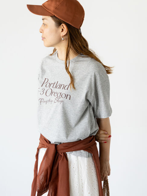 Lugnoncure「【接触冷感】フロントロゴTシャツ」|Tシャツ・カットソー|グレー