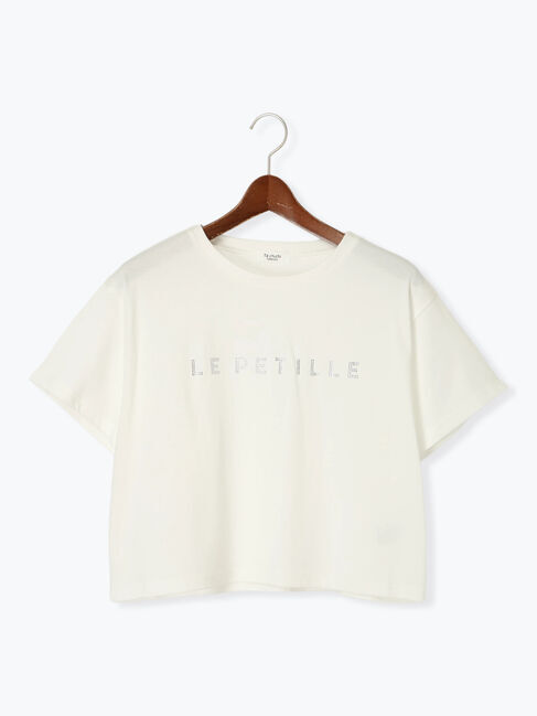Te chichi TERRASSE「【接触冷感】ラインストーンクロップドTシャツ」|Tシャツ・カットソー|オフホワイト