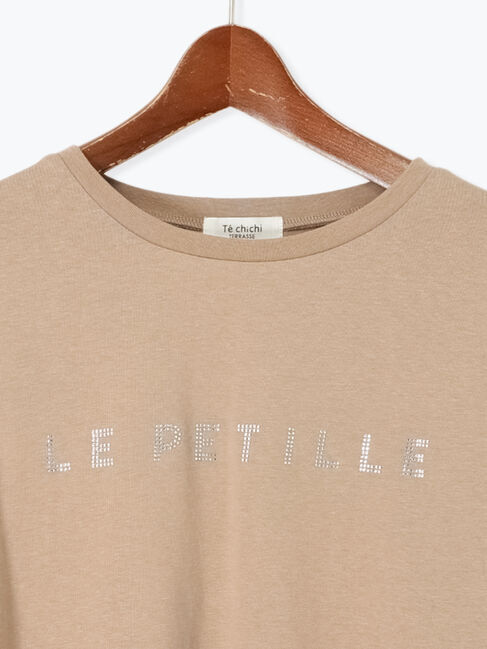 Te chichi TERRASSE「【接触冷感】ラインストーンクロップドTシャツ」|Tシャツ・カットソー|