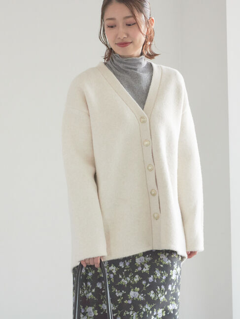 Te chichi「起毛ミドルVネックカーディガン」|カーディガン|オフホワイト