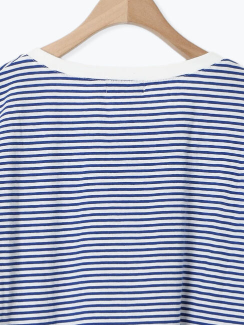 Samansa Mos2「袖切替シアーボーダーTシャツ」|Tシャツ・カットソー|