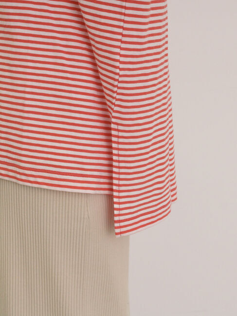 Samansa Mos2「袖切替シアーボーダーTシャツ」|Tシャツ・カットソー|