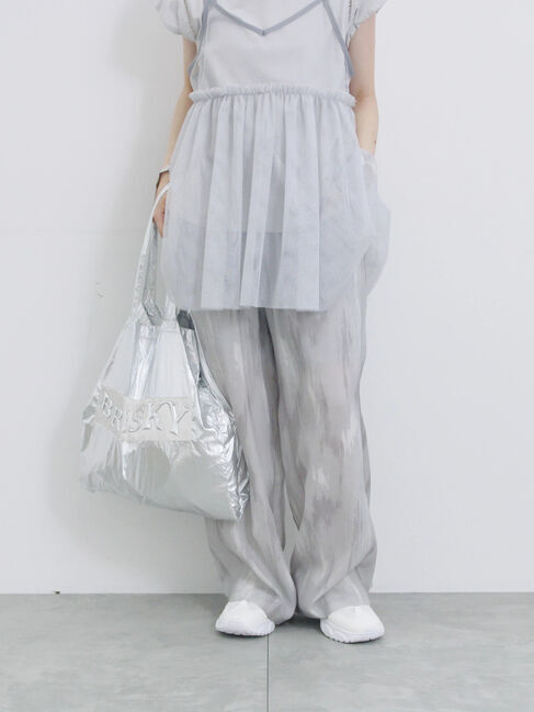 Samansa Mos2 blue「【接触冷感】水彩柄イージーパンツ」|その他|