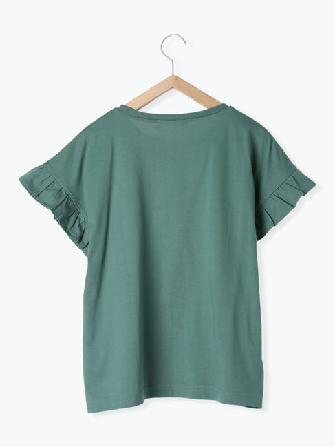 Samansa Mos2 blue「【USAコットン】フリルTシャツ」|Tシャツ・カットソー|