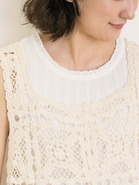 Samansa Mos2「【S/Mサイズ】かぎ針編み風ビスチェワンピース」|ワンピース|