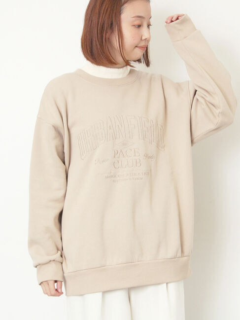 Samansa Mos2「裏起毛ロゴ刺繍スウェット」|Tシャツ・カットソー|