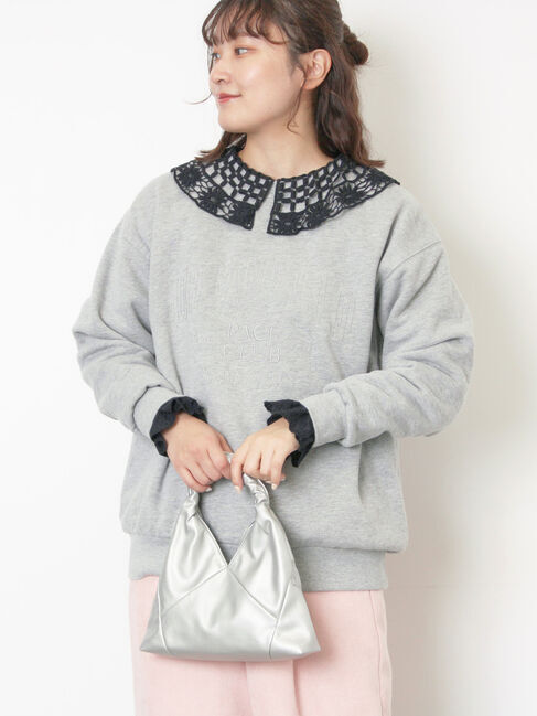 Samansa Mos2「裏起毛ロゴ刺繍スウェット」|Tシャツ・カットソー|