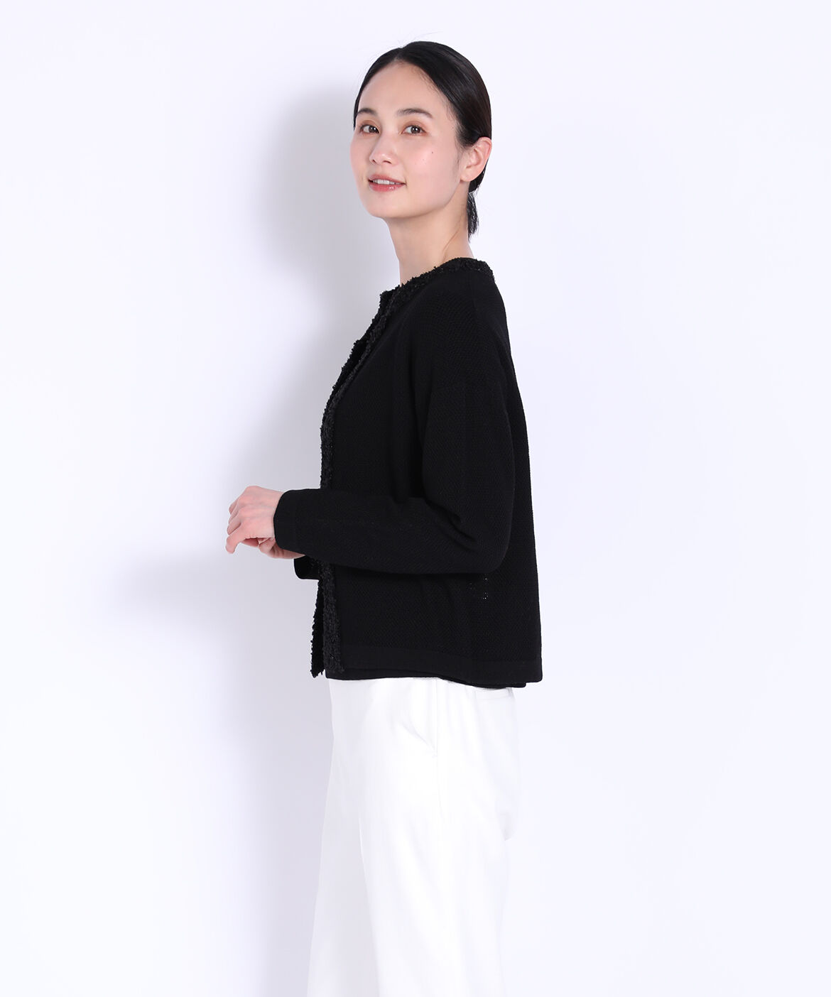 7-IDconcept.「《大きいサイズ》鹿の子クルーネックカーディガン」|カーディガン|