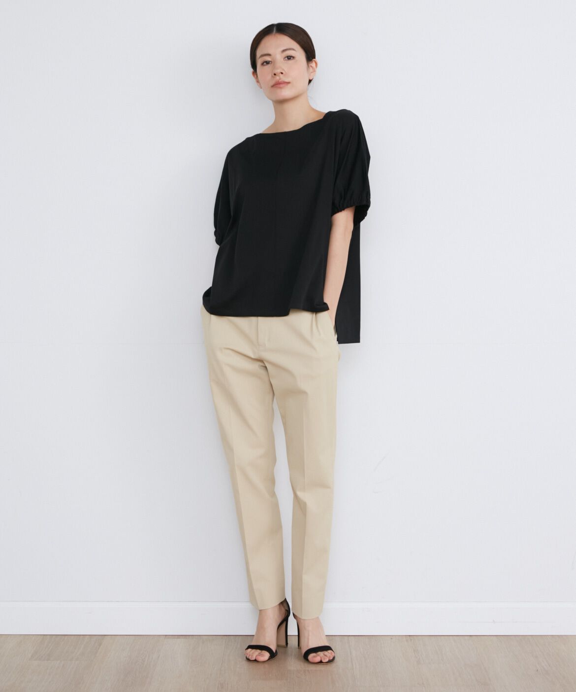 INED「《大きいサイズ》ボートネックドルマンプルオーバー」|Tシャツ・カットソー|