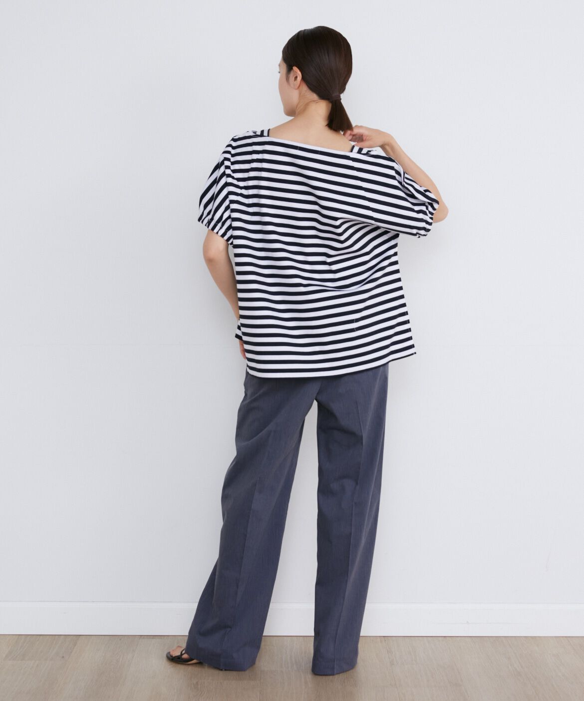 INED「《大きいサイズ》ボートネックドルマンプルオーバー」|Tシャツ・カットソー|