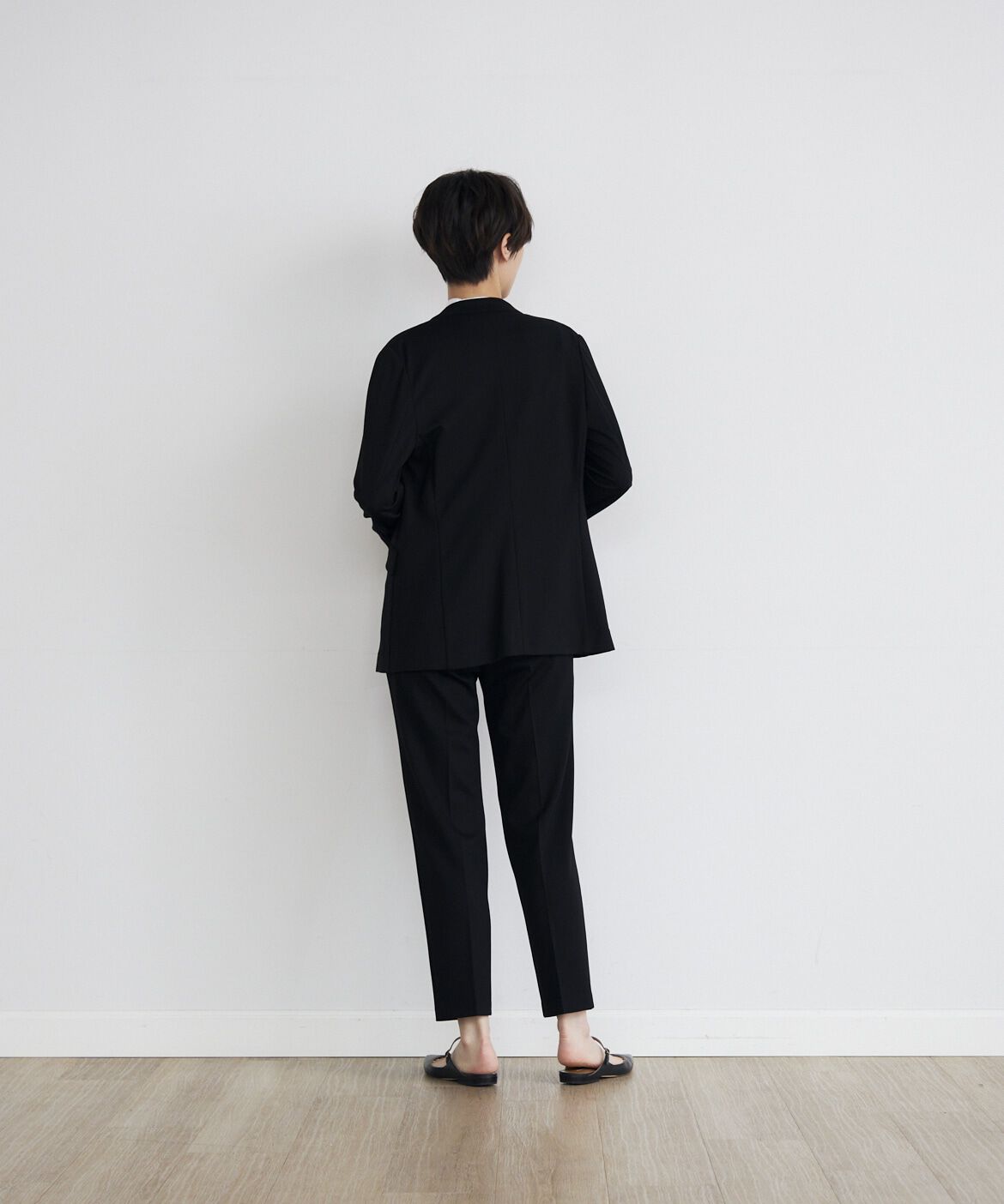 INED「《INED CLARO》ポンチカラーレスジャケット」|ノーカラージャケット|