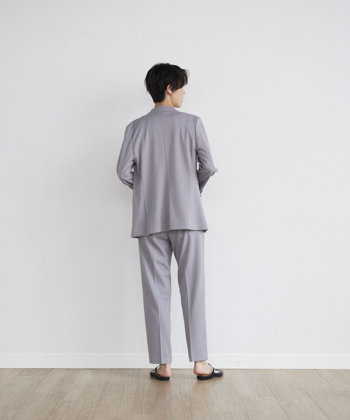 INED「《INED CLARO》ポンチカラーレスジャケット」|ノーカラージャケット|