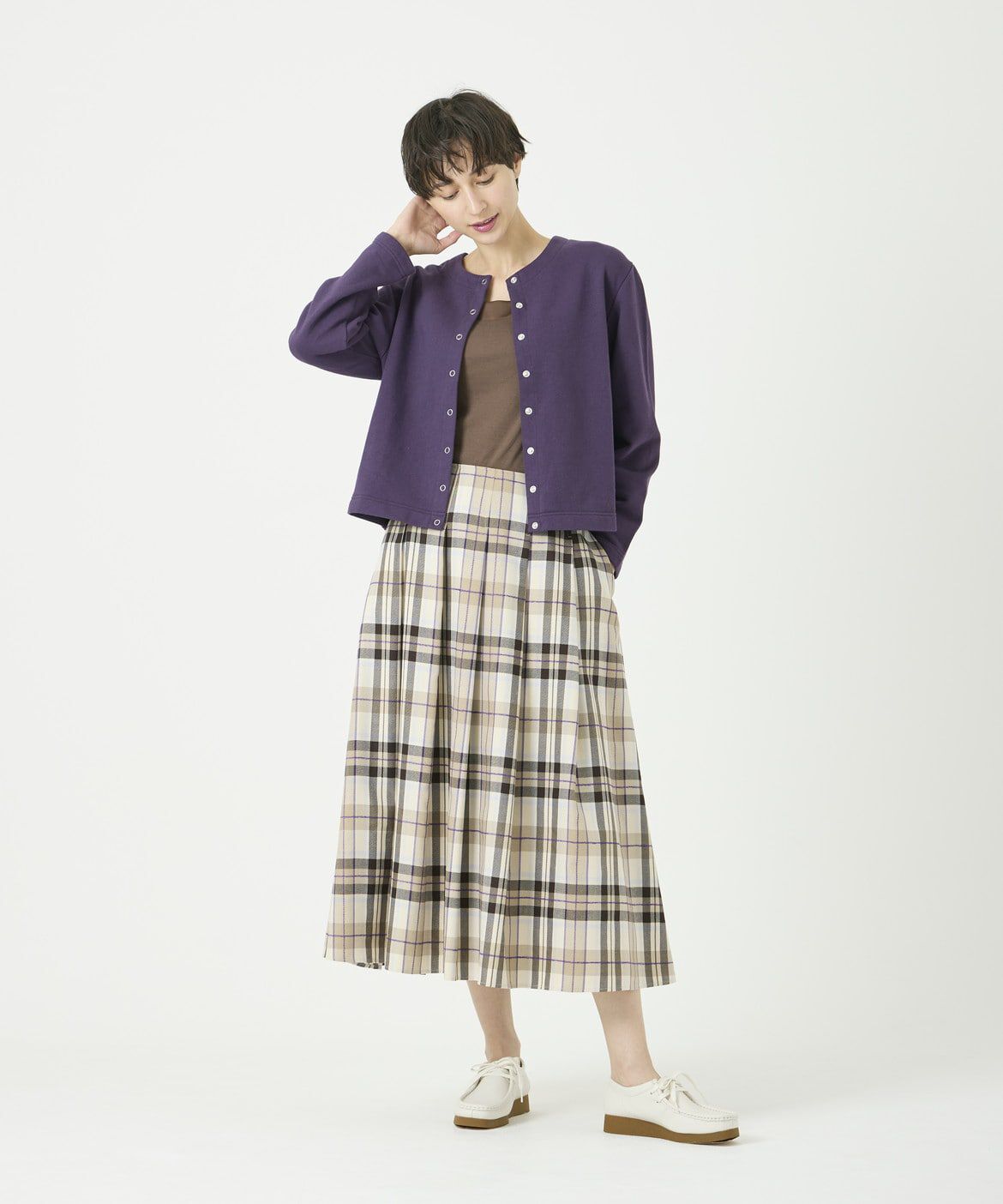 I.T.'S international「裏毛クルーネックスナップカーディガン」|Tシャツ・カットソー|