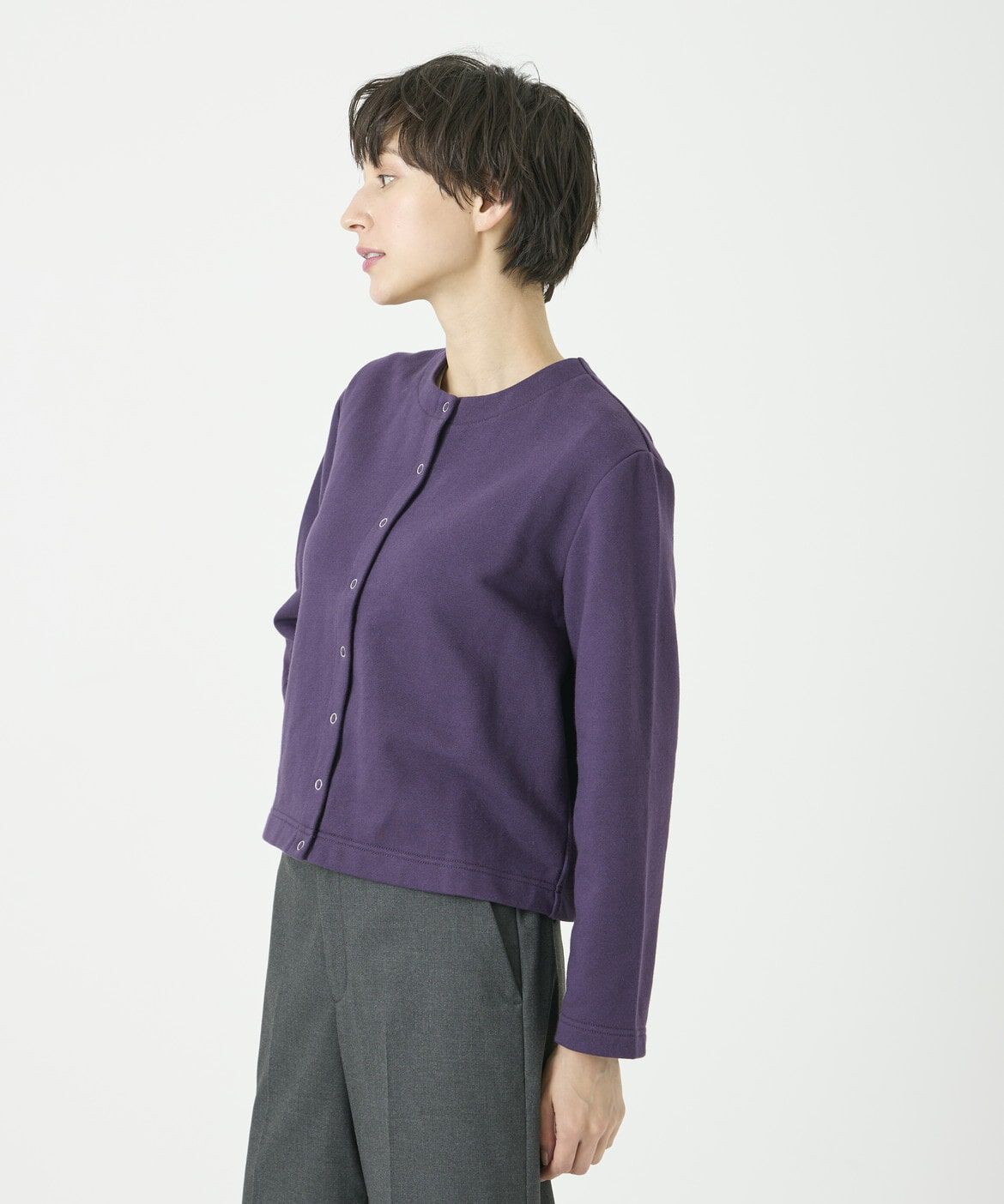 I.T.'S international「裏毛クルーネックスナップカーディガン」|Tシャツ・カットソー|