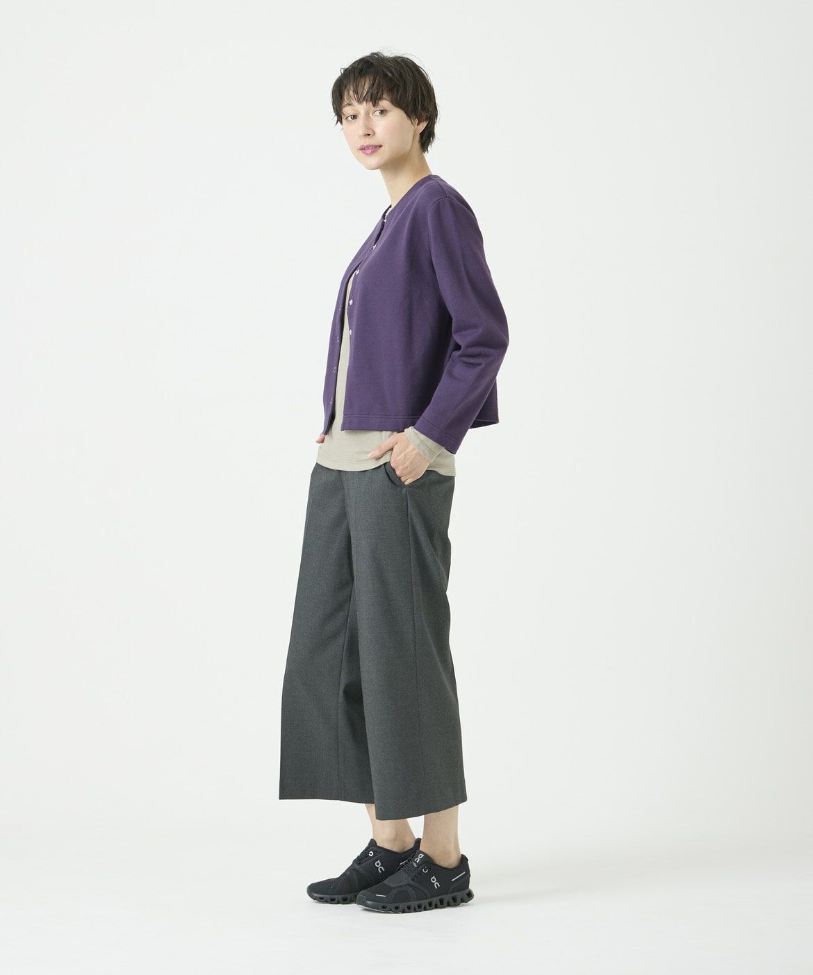 I.T.'S international「裏毛クルーネックスナップカーディガン」|Tシャツ・カットソー|