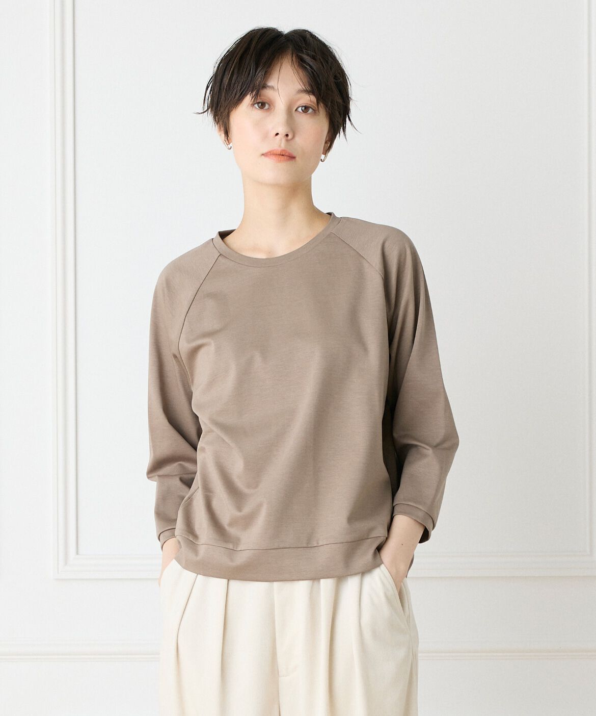 I.T.'S international「スーピマコットンラグランカットソー」|Tシャツ・カットソー|モカチャ3