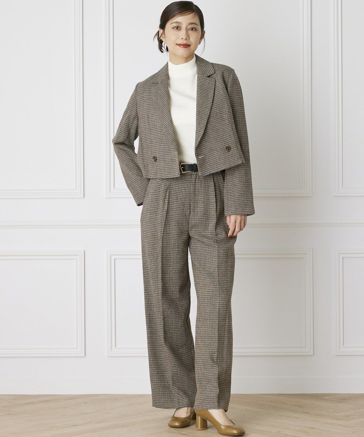 INED「《INED CLARO》チェックツイードジャケット」|テーラードジャケット|