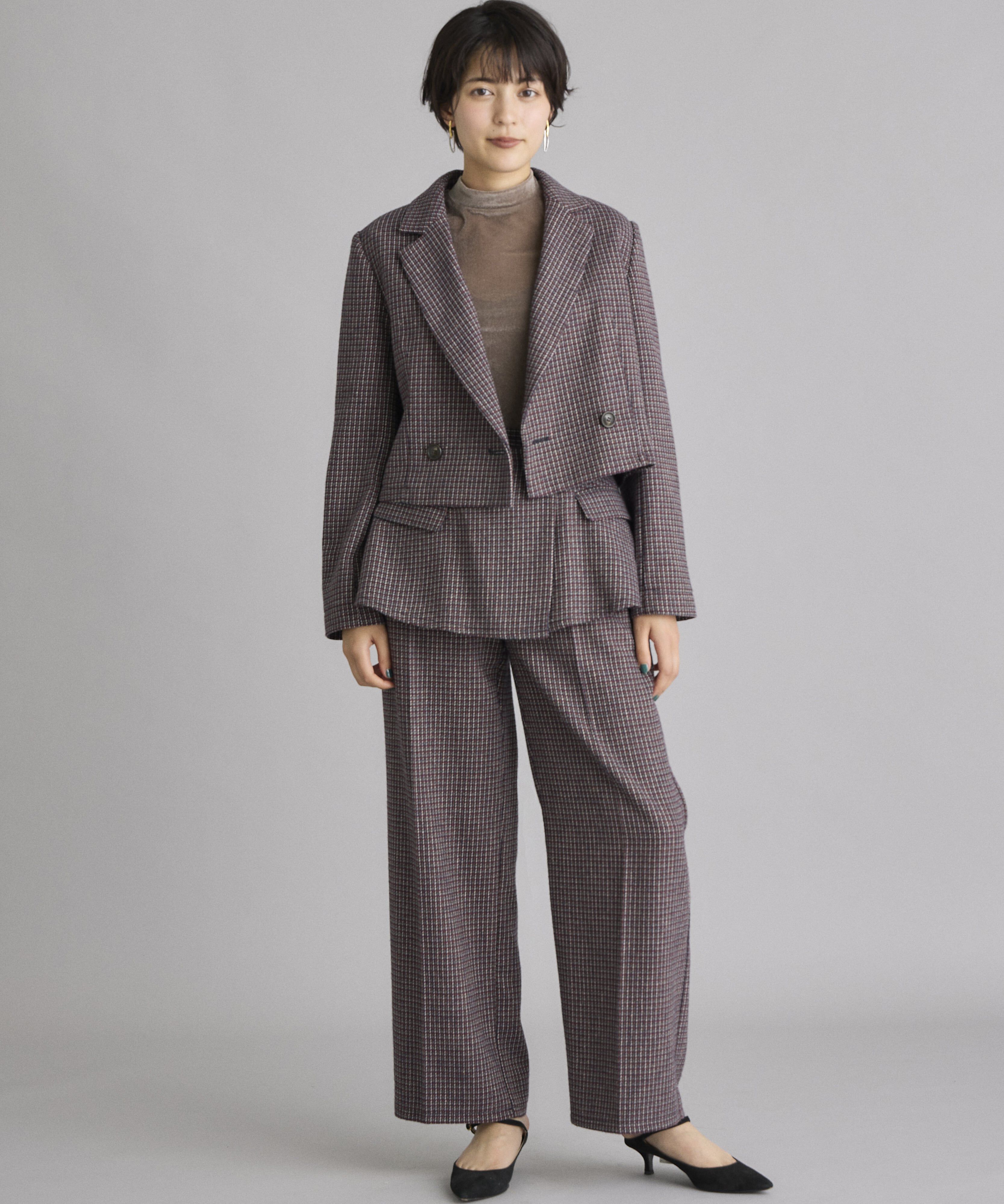INED「《INED CLARO》チェックツイードジャケット」|テーラードジャケット|