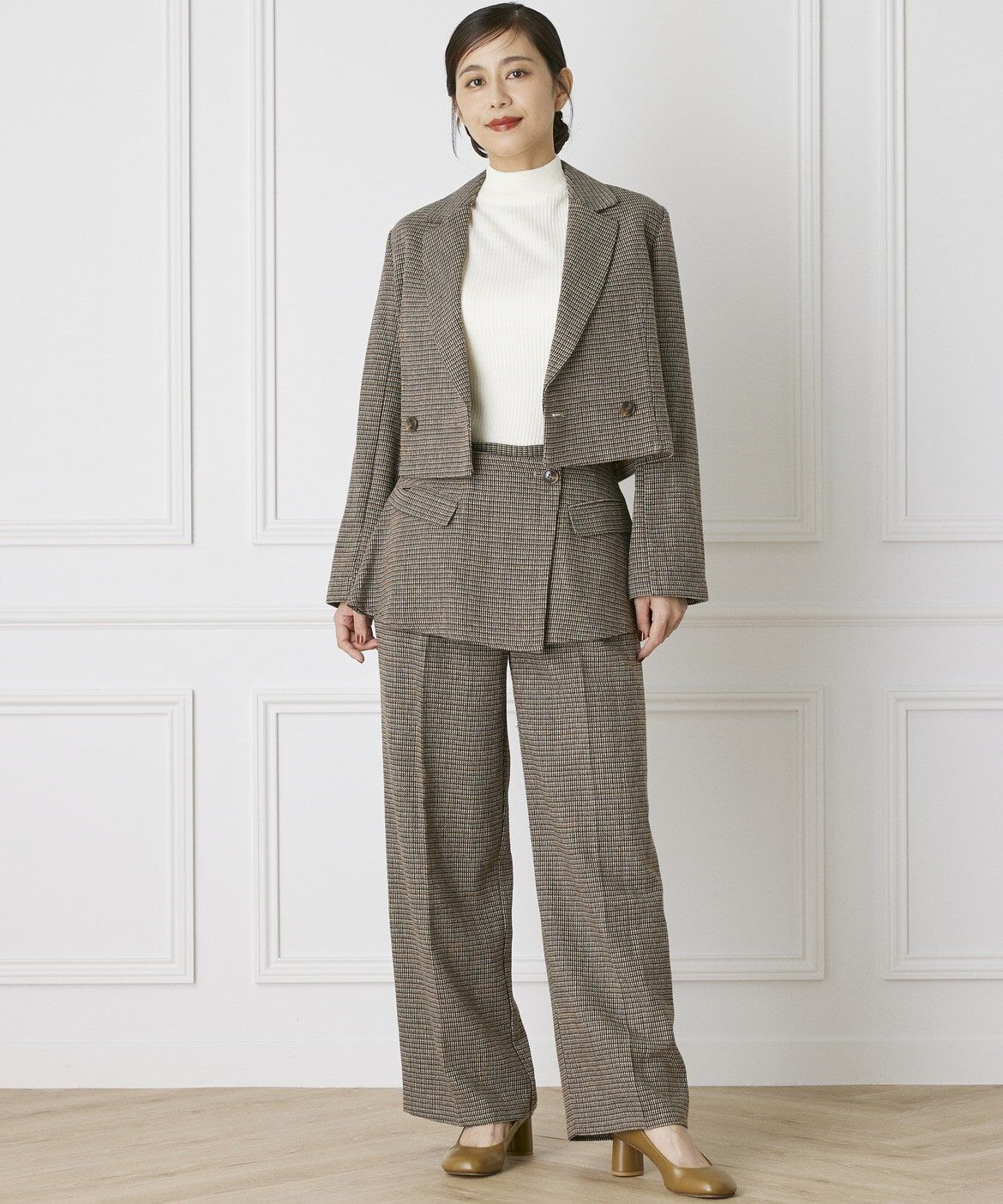 INED「《INED CLARO》チェックツイードジャケット」|テーラードジャケット|