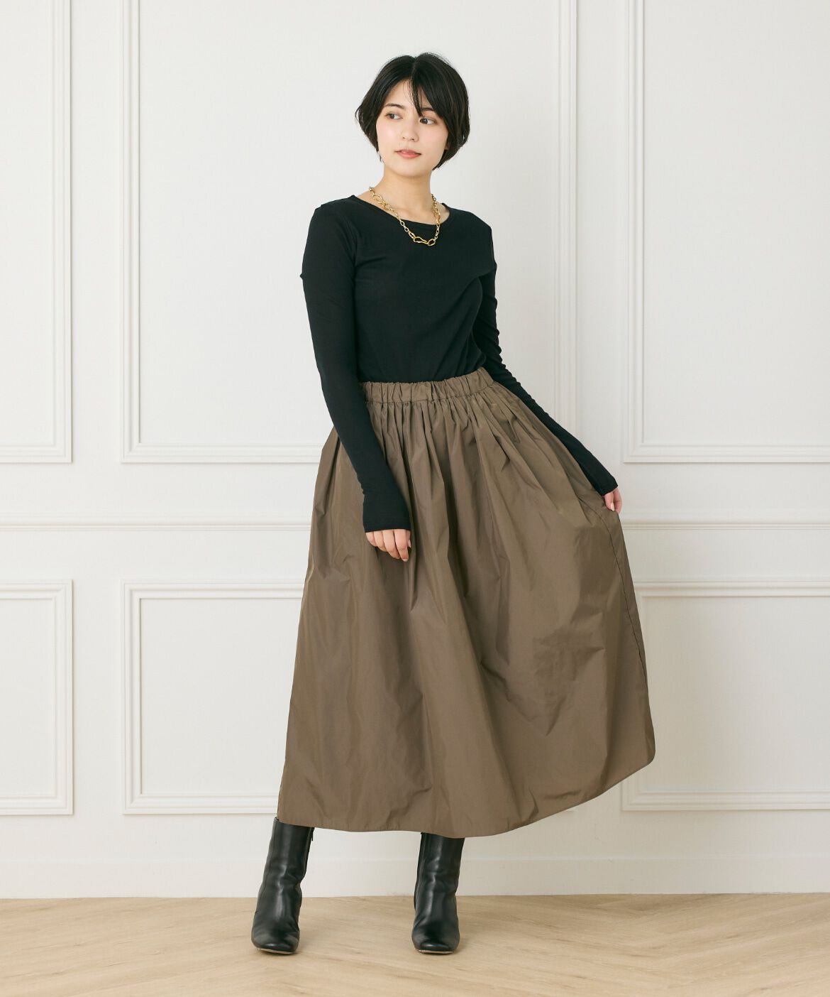 INED「《大きいサイズ》クルーネックロングスリーブトップス」|Tシャツ・カットソー|