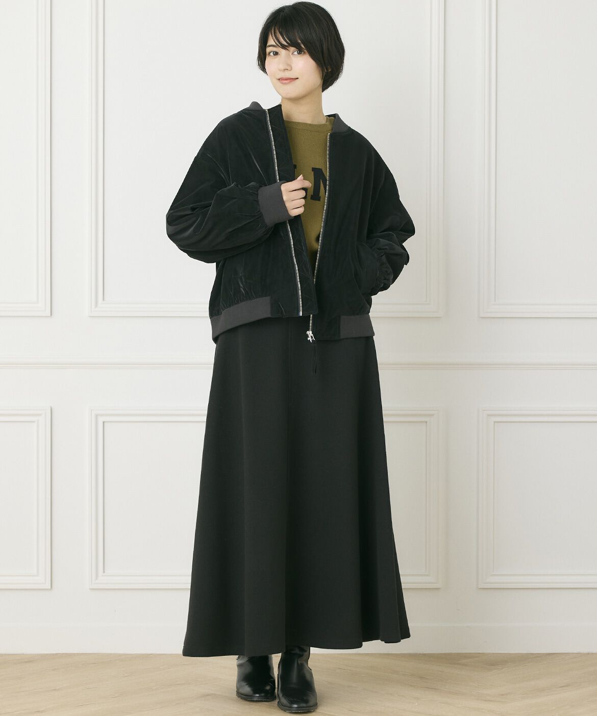 INED「《INED CLARO》ピーチレザーブルゾン」|ライダースジャケット|